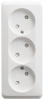 Розетка тройная без заземления со шторками 16А Systeme Electric Etude, БЕЛЫЙ PA16-010B
