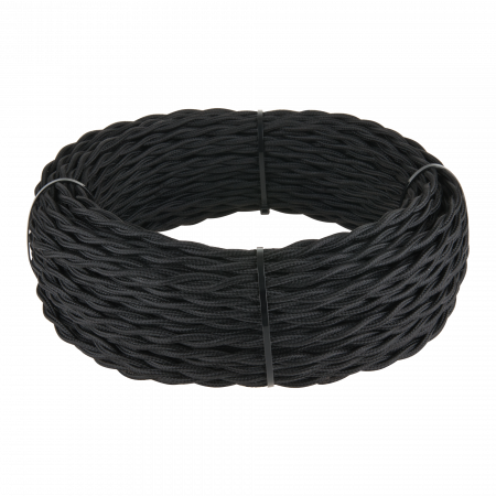 Ретро кабель витой  2х1,5 черный 50 м Werkel Ретро кабель черный W6452508