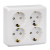 Розетка четырехместная с заземлением со шторками 16А Systeme Electric Etude, БЕЛЫЙ PA16-208B