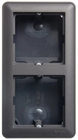 Коробка для наружного монтажа Systeme Electric (Schneider Electric) W59, 2-местная с рамкой, черный бархат KP-252-68
