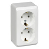 Розетка двойная с заземлением 16А Systeme Electric Etude, БЕЛЫЙ PA16-007B
