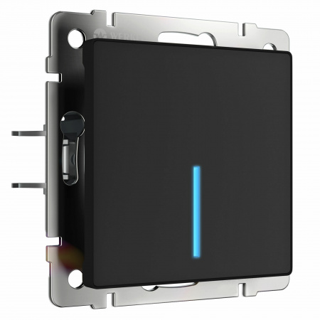 Сенсорный выключатель одноклавишный с подсветкой 1000 Вт черный Werkel Встраиваемые механизмы черные W4510008