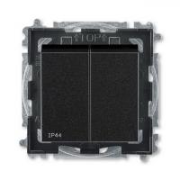 Выключатель 2-клав. ABB Levit антрацит - дымчатый чёрный 2CHH595940A4063