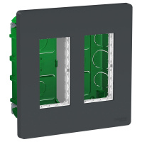 Блок скрытой установки 2х2 Unica Systeme+ Schneider Electric NU172454 антрацит