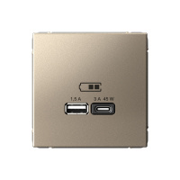 Высокоскоростная розетка USB А+С Systeme Electric ArtGallery шампань GAL000529