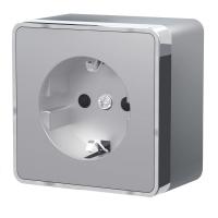 Розетка с заземлением Gallant серебряный Werkel Накладные механизмы Gallant серебряные W5071006