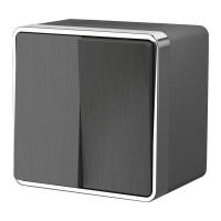 Выключатель двухклавишный влагозащищенный Gallant графит рифленый Werkel Накладные механизмы Gallant графит рифленый W5020204