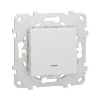 Выключатель 1-клавишный с подсветкой схема 1а Unica NEW Schneider Electric белый NU520118N