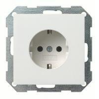 Розетка с заземляющими контактами 16А/250В GIRA пластик белый глянцевый 0188112