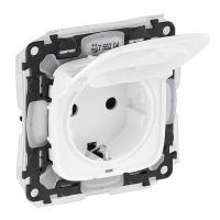 Розетка с заземлением с защитными шторками и крышкой 16 A - 250 В, винтовой зажим Valena Allure 753029+754845