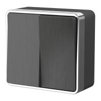 Выключатель двухклавишный Gallant графит рифленый Werkel Накладные механизмы Gallant графит рифленый W5020004