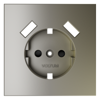 Накладка для розетки с заземлением и защитными шторками, с USB A+A Voltum S70 шелк Soft touch пластик (VLS000904)