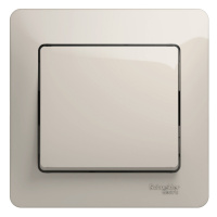 Выключатель 1-клавишный Systeme Electric Glossa, сх.1, 10AX, в сборе, МОЛОЧНЫЙ GSL000912