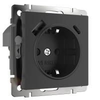 Розетка с заземлением, шторками и USB тип A+C черный Werkel Встраиваемые механизмы черные W1171708