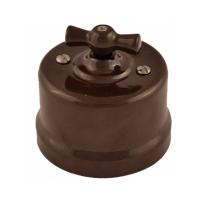 Выключатель 1-клав проходной 10А 250В Bironi Коричневый B1-201-02