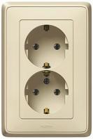 Двойная розетка 773727 Legrand Cariva цвет бежевый