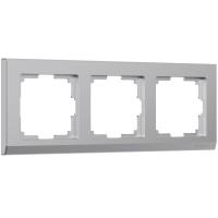 Рамка из пластика на 3 поста Stark серебряный Werkel Stark серебряный W0031806
