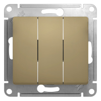 Выключатель 3-клавишный схема 1+1+1 10АХ Systeme Electric Glossa, титан GSL000431