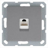 Интернет-розетка RJ45 с накладкой, цвет Алюминий Jasmart G6105S