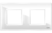 Стеклянная рамка горизонтальная 2 поста CGSS цв. белый GL-P102-WC
