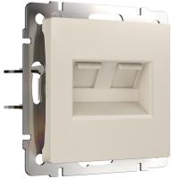 Розетка двойная Ethernet RJ-45 айвори матовый Werkel Встраиваемые механизмы айвори матовые W1181162