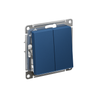 Выключатель 2-клавишный Systeme Electric AtlasDesign, сх.6+6, 10АХ, мех., быстрозажим. клем., АКВАМАРИН ATN001165S