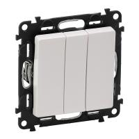 Выключатель 3 клавишный 10АХ 250В винтовые зажимы Legrand Valena Allure 752003+755035