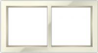 Двухпостовая рамка (2 поста) горизонтальная CGSS цв. бежевый PL-P102-BGG