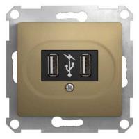 Розетка USB цв. титан Schneider Electric Glossa GSL000432