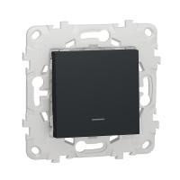 Выключатель 1-клавишный с подсветкой схема 1а Unica NEW Schneider Electric антрацит NU520154N
