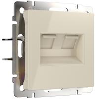 Розетка двойная Ethernet RJ-45 слоновая кость Werkel Встраиваемые механизмы слоновая кость W1181103