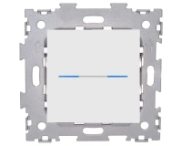 Сенсорный диммер белый матовый на две линии со стеклянной панелью CGSS AMG-2DF33-WCM