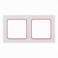 2 постовая рамка белая с линией цвета красный EKF Стокгольм EKF EXM-G-305-20