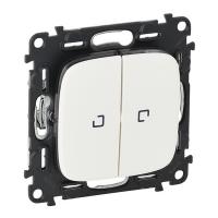 Выключатель 2 клавишный с подсветкой 10А 250В безвинтовые зажимы Legrand Valena Allure 752005+67684x2+755225