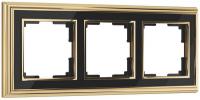 Рамка 3 местная золото - черная металл Palacio Werkel W0031330
