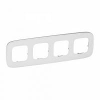 Рамка 4 местная универсальная Белое стекло Legrand Valena Allure 755544