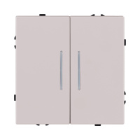 Выключатель 2-клавишный 10А/250В с LED подсветкой, кашемир матовый Kollinger Eclipse EC-010CM