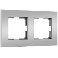 Рамка из пластика на 2 поста Werkel Slab серебро матовый W0022965