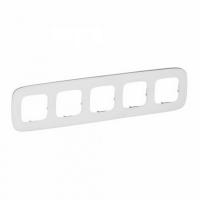 Рамка 5 местная универсальная Белое стекло Legrand Valena Allure 755545