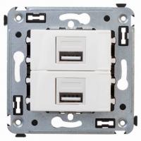 USB зарядка2 порта тип А 2100х2 mA белая DKC Avanti 4400543