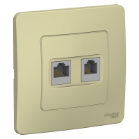 Розетка компьютерная RJ45 скрытой установки двойная Systeme Electric Blanca BLNIS045117, Бежевый