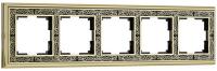 Рамка 5 местная золото - черная металл Gracia Werkel W0051430