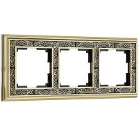 Рамка из металла на 3 поста Palacio Gracia золото/черный Werkel Palacio Gracia золото/черный W0031430