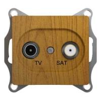 Розетка TV SAT проходная 4dB цв. дуб Schneider Electric Glossa GSL000598