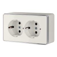 Розетка двойная с заземлением Gallant слоновая кость Werkel Накладные механизмы Gallant слоновая кость W5072103