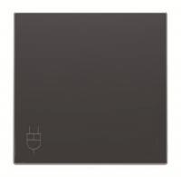 Розетка 220v с крышкой и шторками черный бархат ABB Sky Niessen 2CLA818800A1001|2CLA858810A1501