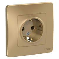 Розетка скрытой установки с заземляющим контактом без шторок 16A 250В Systeme Electric Blanca BLNRS001014, Титан