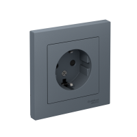 Розетка Systeme Electric AtlasDesign с заземлением со шторками, 16А, в сборе, ГРИФЕЛЬ ATN000744