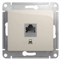 Розетка компьютерная RJ45 Systeme Electric Glossa, молочный GSL000981K