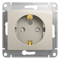 Розетка с заземлением со шторками 16А 250В механизм Systeme Electric Glossa, молочный GSL000945